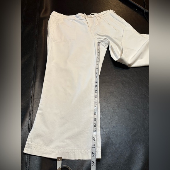 Calvin Klein 100% cotton, white cropped wide leg pants - Picture 12 of 13